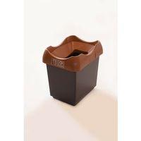 30 LITRE RECYCLING BIN WITH GREY BODY, BROWN LID AND GRAPHIC