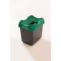 30 LITRE RECYCLING BIN WITH GREY BODY, GREEN LID AND GRAPHIC