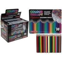 30pc asst colour therapy coloured pencil professional school class kid ...