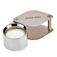 30X 30x21mm Lozenge Folding Jeweler\'s Eye Loupe Magnifier Magnifying Glass Microscope