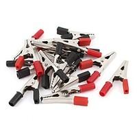 30pcs Breadboard Test Alligator Clip Clamp 55mm Red Black