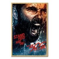 300 Rise Of An Empire Stand Fight And Die Poster Beech Framed - 96.5 x 66 cms (Approx 38 x 26 inches)