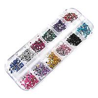 3000pcs 12 color 2mm wheel nail art glitter tips rhinestone decoration ...