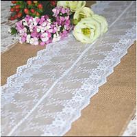 30cmx275cm Natural Vintage Burlap Lace Hessian Table Runner Wedding Party Decoration Jute Table Runners