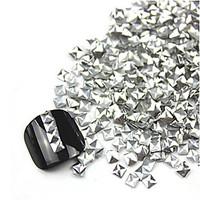 300PCS 3D Silver Square Alloy Nail Art GoldenSilver Decorations