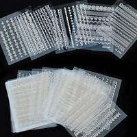 30PCS White Lace Edge 3D Nail Stickers