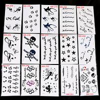 30Pcs Disposable Fancy Tattoo Stickers with Many Different Pattern Mixed