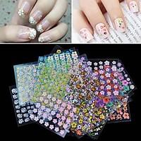30pcslot 3d manicure tips beauty flowers nail art sticker decal