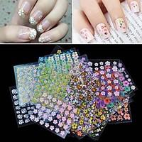 30Pcs/Lot 3D Manicure Tips Beauty Flowers Nail Art Sticker Decal