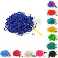 (300 pcs/pack)Pure Color Loom Bands Style Rubber Band with 12pcs S Hook and