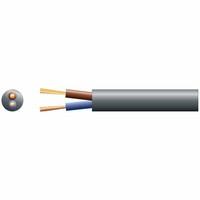 3182Y 2 CORE ROUND PVC, 300/500V, HO5VV-F2, 6A Round profile mains electric cable. Flexible PVC sheath for use in light electrical applications. BSI a