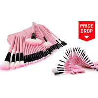 32 piece professional make up brush set with case