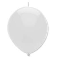32cm 50pk White Link Round Balloons