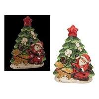 32cm x 20cm Festive Light Up Christmas Santa & Sleigh With Reindeer Ceramic