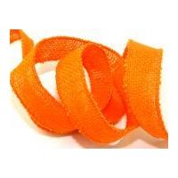 32mm Wired Edge Hessian Ribbon Orange