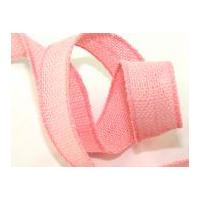 32mm wired edge hessian ribbon light pink