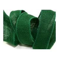 32mm Wired Edge Hessian Ribbon Bottle Green