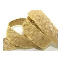 32mm Wired Edge Hessian Ribbon Natural