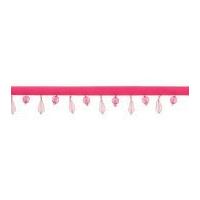 32mm Simplicity Beaded Fringe Fringing Trimming Fuchsia