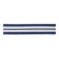 32mm Simplicity Striped Belting Webbing Trimming Navy & White