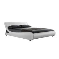 32397 Curve leather bed frame - King - White