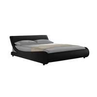 32386 Curve leather bed frame - Double - Black