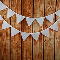3.2m 12 Flags White Banner Pennant Lace Bunting Banner Booth Props Photobooth Birthday Wedding Party Decoration