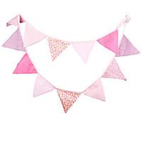 32m 12 flags pink banner pennant cotton bunting banner booth props pho ...