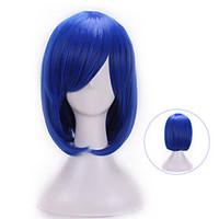 32 Cm Harajuku Cosplay Anime Wig Young Heat Resistant Synthetic Hair Dark Blue Wig Party Synthetic Wigs With Bangs
