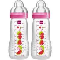 330ml Pack Of 2 Pink Mam Baby Bottle With Spill Free Lid