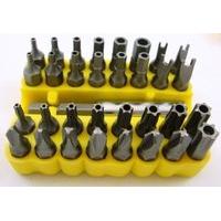 33 Piece Security Screwdriver Bit Set With Holder (star/hex /spanner/triwing/