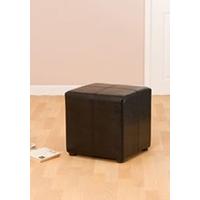 33f02pu black faux leather cube without lid