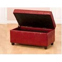 33f12pu red faux leather medium sized bench with storage ottoman