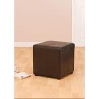 33F02L Brown Bonded Leather Cube without Lid