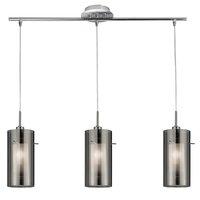 3303-3SM Duo 2 Bar 3 Light Ceiling Pendant with Cylinder Shades