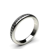 3.30mm Pave Setting Full Eternity Black Diamond Ring