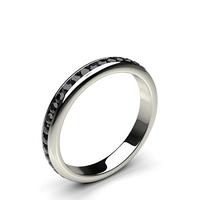 330mm channel setting full eternity black diamond ring