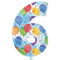 34 number 6 supershape balloon