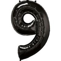 34\" Black Number 9 Balloon
