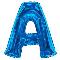 34 blue letter a foil balloon