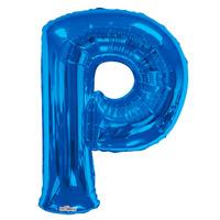 34 blue letter p foil balloon