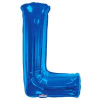 34 blue letter l foil balloon