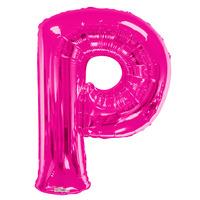 34 pink letter p foil balloon