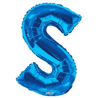 34 blue letter s foil balloon