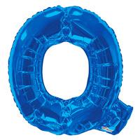 34 blue letter q foil balloon