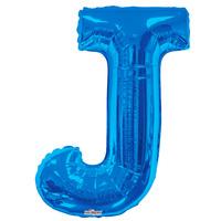 34 blue letter j foil balloon