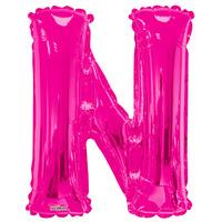 34 pink letter n foil balloon