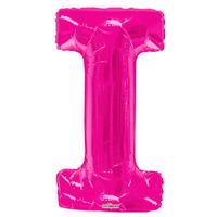 34 pink letter i foil balloon