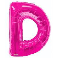 34 pink letter d foil balloon