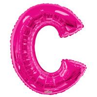 34 pink letter c foil balloon